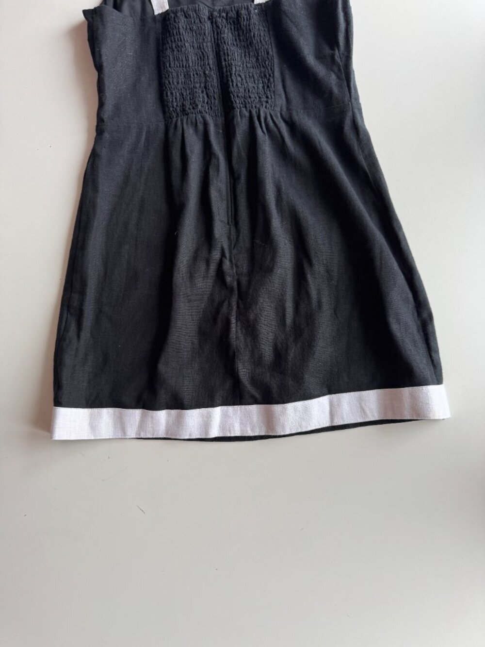 ABERCROMBIE & FITCH Black White Linen Cotton Blend Wide Strap Mini Dress, Size M - Picture 10 of 12